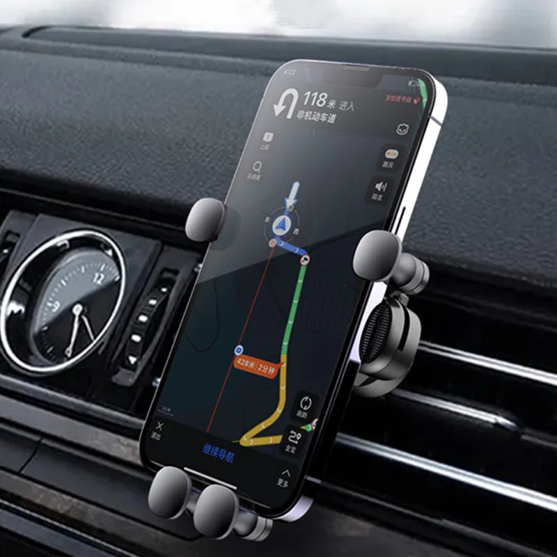 2025 New 360° Rotation Gravity Car Phone Holder Air Vent Clip Navigation Stand Telescopic Air Outlet Phone Support for 4.7-7Inch