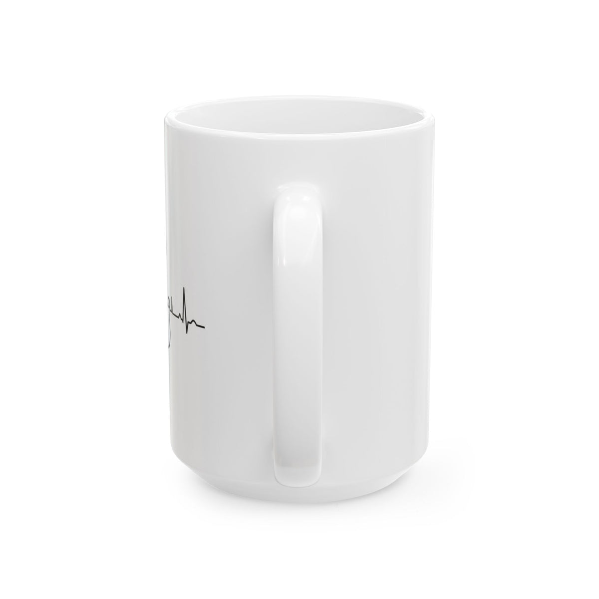 Heartbeat Coffee Mug — Minimal ECG Line Ceramic Mug (11oz & 15oz)