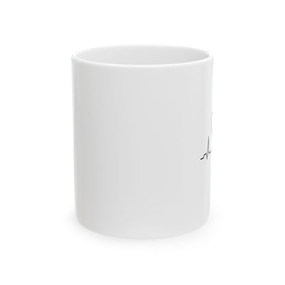 Heartbeat Coffee Mug — Minimal ECG Line Ceramic Mug (11oz & 15oz)