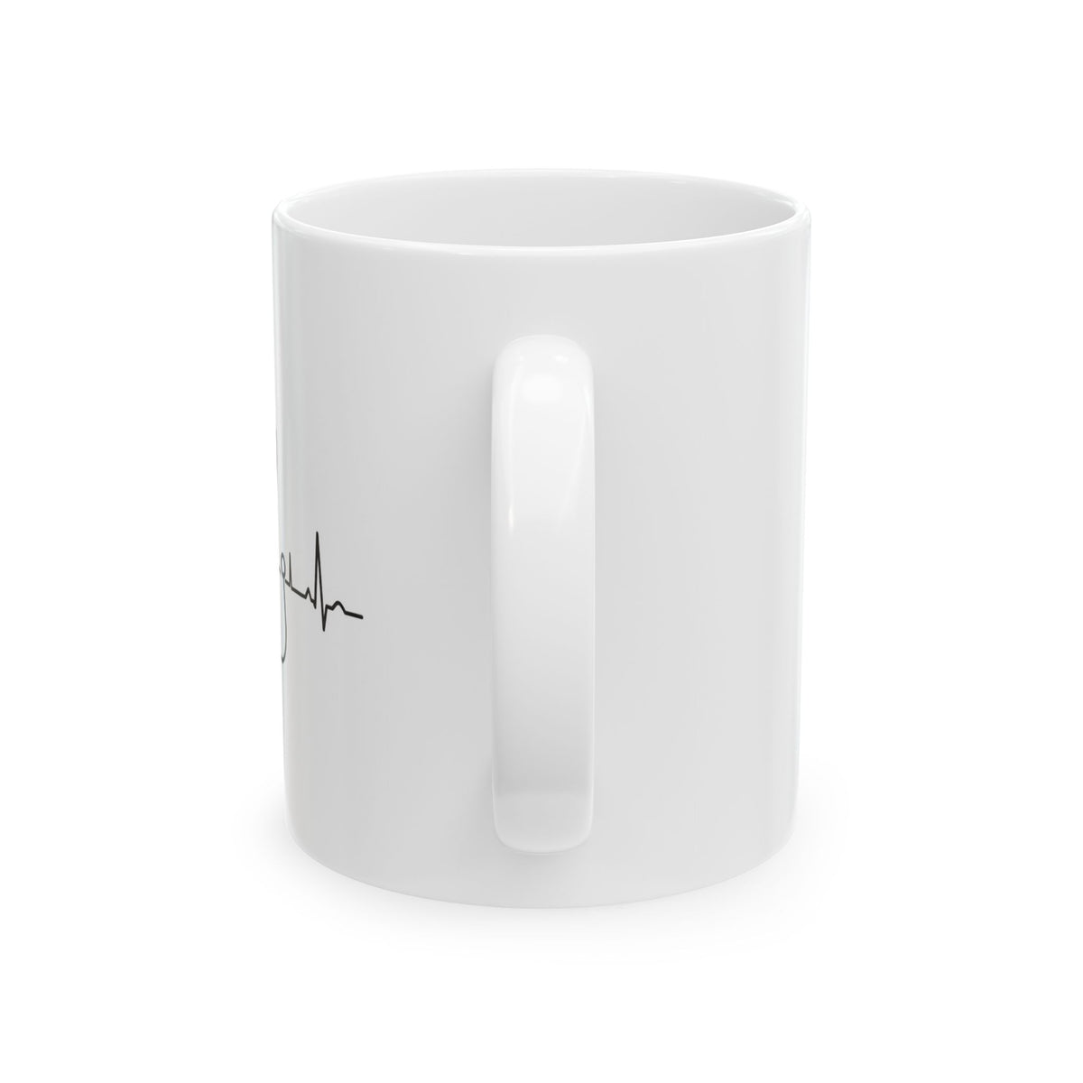 Heartbeat Coffee Mug — Minimal ECG Line Ceramic Mug (11oz & 15oz)