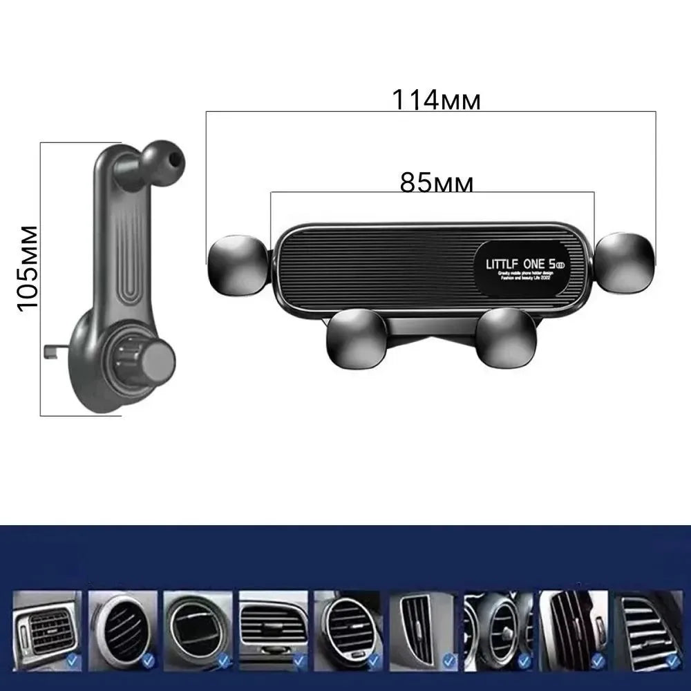 2025 New 360° Rotation Gravity Car Phone Holder Air Vent Clip Navigation Stand Telescopic Air Outlet Phone Support for 4.7-7Inch