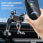 Gravity Car Phone Holder Air Vent Clip Navigation Stand 360° Rotation Telescopic Air Outlet Phone Support for 4.7-7 Inch